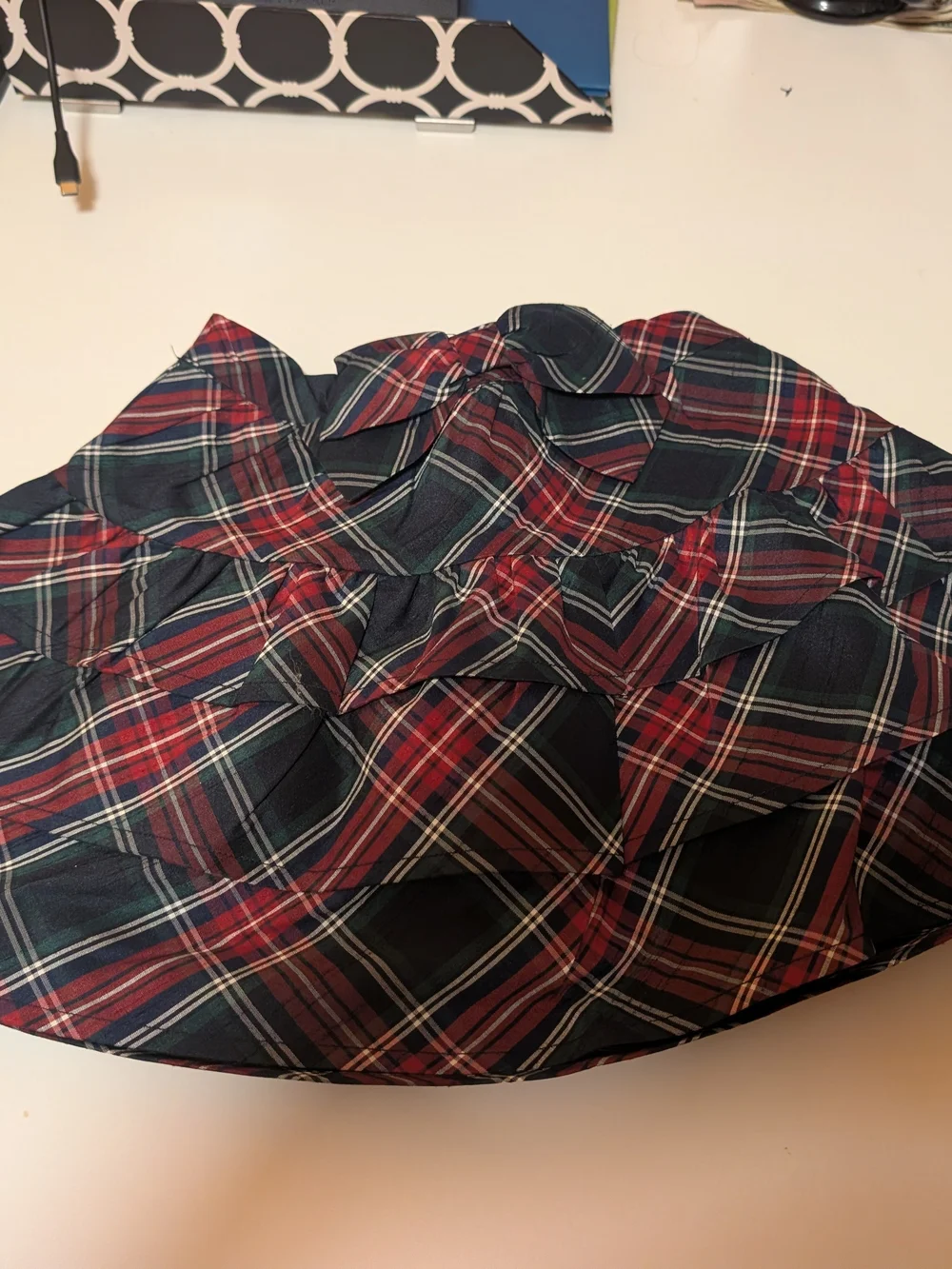 Girls Navy Plaid Ruffle Skirt and Cardigan Set